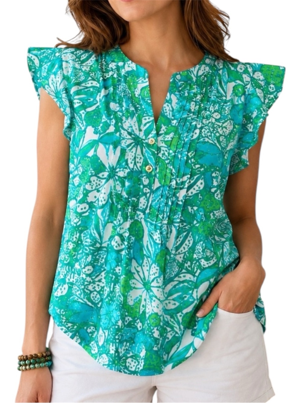 Lilly Pulitzer Golda Flutter Sleeve Top